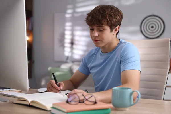 Student using timer for focused revision